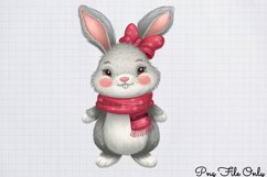 Cute Watercolor Christmas Farm Clipart PNG Product Image 1