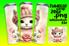 SLEEK 20oz PNG Tumbler Artwork , Cute Animals Product Image 1