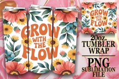 JOYFUL WHISPERS 20oz TUMBLER WRAP, Flower Quote Product Image 1