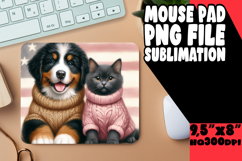 BLISSFUL desk pad Artistic PNG, Dog and cat Product Image 1