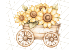 Rustic Sunflower Clipart, Soft Country Farmhouse Florals Png Product Image 5