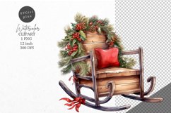 Christmas clipart, Sled clipart, Winter clipart Product Image 1