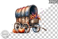 Fall Wagon Garden Sublimation - Fall Clipart PNG Design Product Image 1