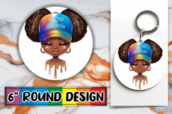Cheerful Car Coaster Circle PNG, Black Woman Product Image 1