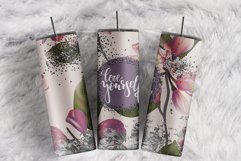 Love Yourself Tumbler Glitter Floral 20oz tumbler designs Product Image 1