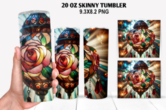 Roes Skinny Tumbler 20oz Wrap Design, Valentine Tumbler PNG Product Image 1