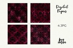 Burgundy Lace Background Smut Dark Romance Seamless Pattern Product Image 2