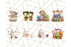 Halloween Costume Parade Clipart PNG with Monsters Clip Art Product Image 5