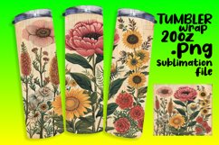 Retro Floral Pattern Sublimation Wrap - 20oz Bliss Product Image 1