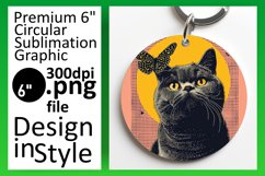 Playful Feline Design: Keychain &amp; Coaster Collection Product Image 1