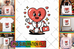 Elegant Tote Bag Gift Ideas PNG, Valenines Heart Product Image 1