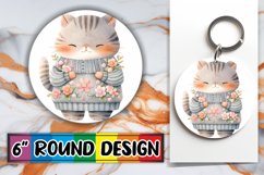 Adorable Round Kitty Keychain Art Product Image 1