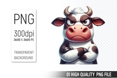 Cow Clipart PNG, Farm Animals Clipart, Rustic Farm Art Product Image 1