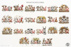 Whimsical Peeking Farm Animals Clipart Product Image 4
