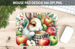Bunny Mouse pad Sublimation - Thanksgiving Animal PNG Design Product Image 1