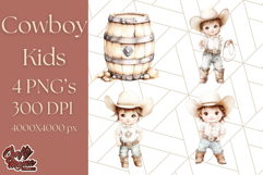 Cowboy Clipart PNG, Kid Western Country Graphic Product Image 1