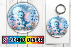 Luminous Circle Coasters Sublimation, Cute Dino Product Image 1