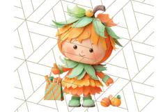 Kawaii Halloween Clipart Cute Kids and Candy Elements Png Product Image 5