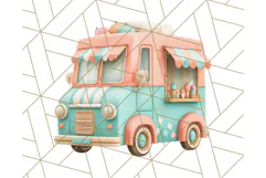 Coral and Aqua Summer Clipart PNG Pastel Tropical Icons Product Image 5