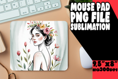 Whimsical Mouse Pad Design PNG, Beauty Woman Product Image 1