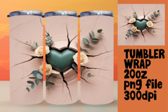 SOPHISTICATED 20oz Tumbler Template , 3D Heart Product Image 1
