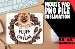 JOYFUL desk PAD Sublimation PNG, Coffee Dog Product Image 1