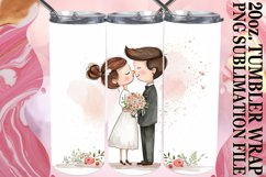 Elegant Watercolor Wedding Tumbler Design: Sublimation Bliss Product Image 1
