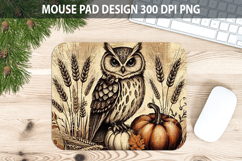 Owl Mouse pad Sublimation - Thanksgiving PNG Design Product Image 1