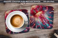 Jellyfish Coaster Sublimation, Valentine Coaster PNG Design Product Image 1