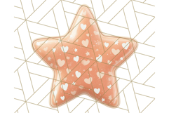 Cute Puffy Star Clipart PNG, 3D Glossy Pastel Stars Clip Art Product Image 5