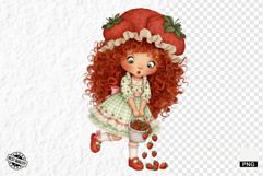 Summer Strawberry Girl Clipart Product Image 1