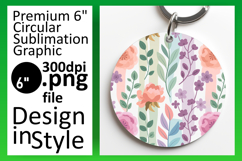 Creative Circle PNG Sublimation Design , Flower Pattern Product Image 1