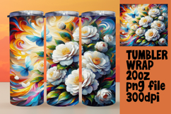 VIBRANT 20oz Tumbler Wrap for Sublimation , Flowers Product Image 1