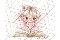 Bookish Fairy PNG Clipart, Whimsical Reading Elements Png Product Image 5