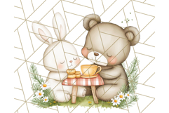 Tea Time Animal Clipart PNG Woodland Forest, Cottagecore Png Product Image 5