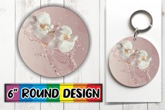 Floral Harmony: Round Sublimation Design Keychain PNG Product Image 1