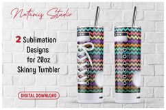 Monogram Sneaker patterns for 20oz SKINNY TUMBLER. Product Image 1