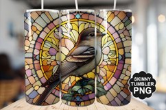 Eastern Phoebe Single Bird Stained Glass - Tumble Design Product Image 1