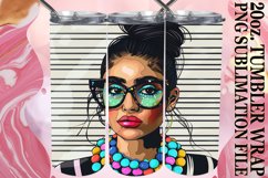 Striped Splendor: Elegant Portrait Tumbler Wrap, 20oz Product Image 1