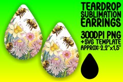 Stylish Teardrop Earrings PNG Artwork , Bee Product Image 1