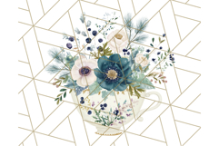 Whimsy Winter Florals Clipart PNG, Christmas Png Clipart Product Image 5