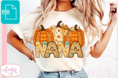 Fall Nana sublimation PNG, Fall shirt front and back PNG Product Image 3