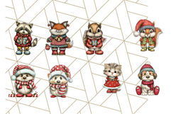 Christmas Animal Clipart, Festive Animals in Holiday Outfits Product Image 9