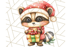 Vintage Christmas Clipart PNG, Cute Animals Holiday Elements Product Image 5