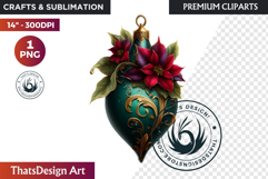 Christmas Jewel Baubles Clipart | Elegant Holiday Ornaments Product Image 1