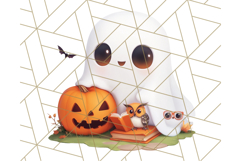 Cute Halloween Ghost Clipart PNG, Ghost and Friends Holiday Product Image 5