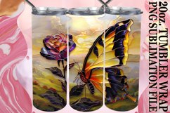20oz Tumbler: Sparkly Butterfly Design Wrap Product Image 1