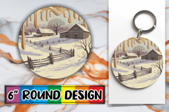 Enchanted Round Keychains PNG, Winter Product Image 1