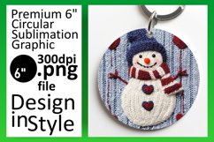 Chic Circle Coaster PNG Design , Snowman Product Image 1