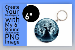 Elegant Keychain Round PNG Artwork , Horror Halloween Product Image 1